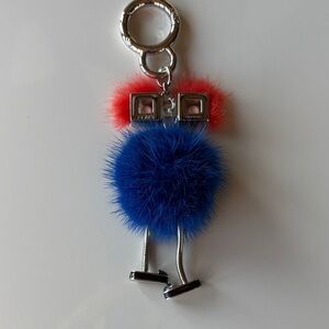 Fendi Orange and Blue Furry Monster Bag Charm